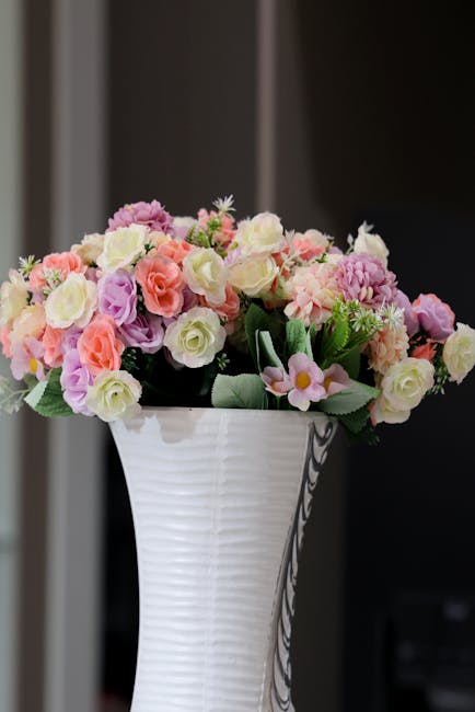 Composición floral en tonos pastel para decoración
