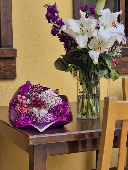 Composición floral elegante en ambiente íntimo